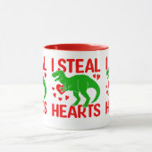 Green Dinosaur Valentijn I Steal Hearts Mok (Midden)