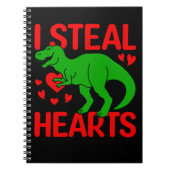 Green Dinosaur Valentijn I Steal Hearts Notitieboek (Voorkant)
