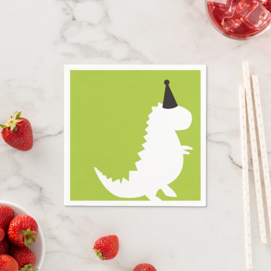 Green Dinosaur verjaardagsthema Boy baby shower Servet (Insitu)