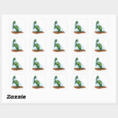 Green Dinosaur Vierkante Sticker (Vel)