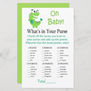 Green Dinosaur Wat zit er in je handtas?