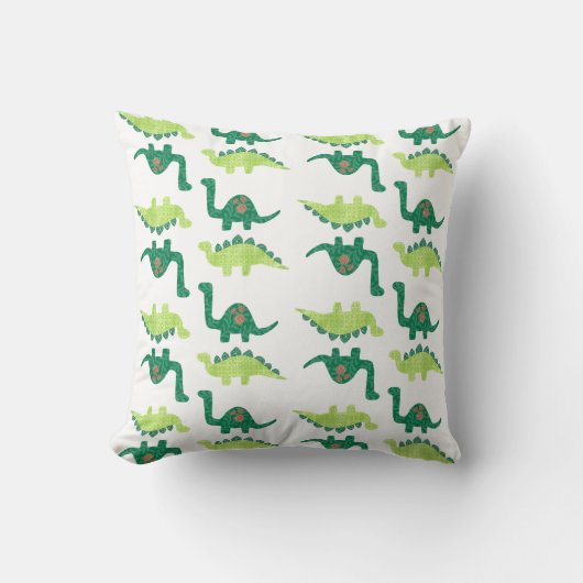Green Dinosaurs Pillow Kussen (Voorkant)