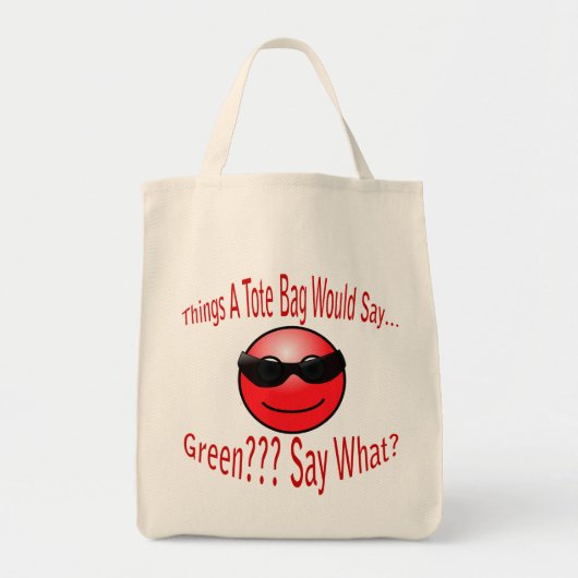 Green? Dis Quoi ? Sac fourre-tout de texte rouge (Devant)