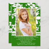 Green Distinction Photo Invitation Anniversaire (Devant / Derrière)