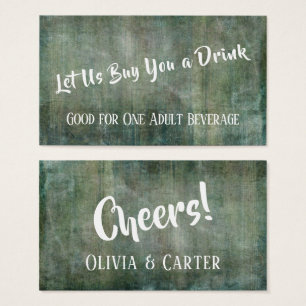 Green Distressed Wood Rustic Vintage Boissons Bill
