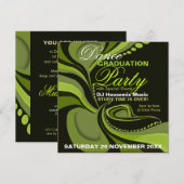 Green Diva Graduation House Fête Invitation (Devant / Derrière)