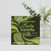 Green Diva Graduation House Fête Invitation (Debout devant)