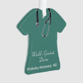 Green Doctor scrubs kerstversiering Ornament (voorkant)