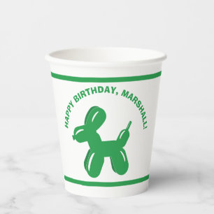 Green Dog Balloon Animal Persoonlijke Partij Papieren Bekers