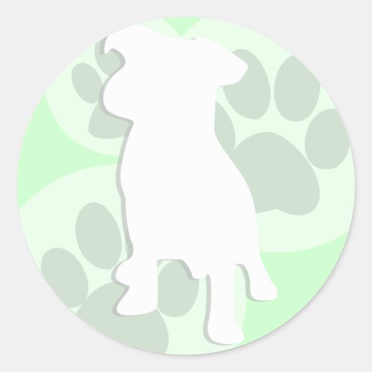 Green Dog Silhouette Stickers (Voorkant)