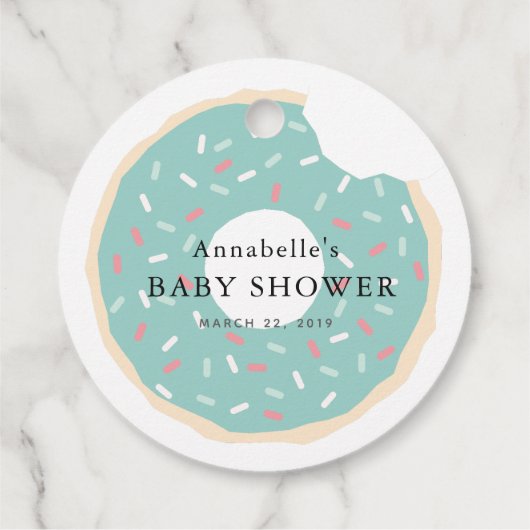 Green Donut Baby shower Dank u Bedankjes Labels (Achterkant)