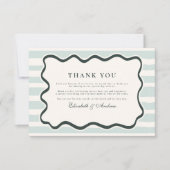 Green Doodle Wavy Lijst Wedding Bedankkaart (Voorkant)