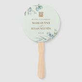 Green Double Happiness Wedding Program & Timeline Handwaaier (Voorkant)