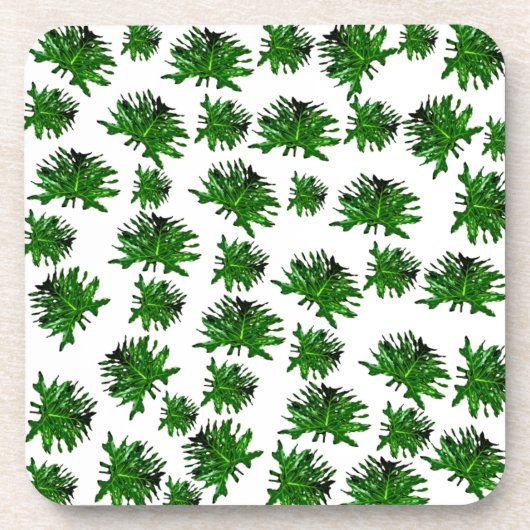 Green Dracaena Fern Feuilles, Dessous de verre (Devant)