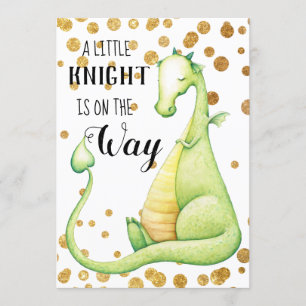 ** Green Dragon Baby Boy Baby shower Uitnodiging