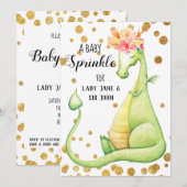 *~* Green Dragon Baby Girl Sprinkle Invitation (Devant / Derrière)