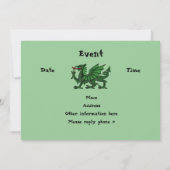 Green Dragon Birthday Uitnodiging (Achterkant)