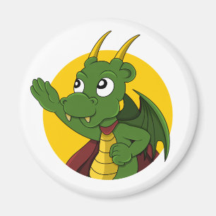 Green dragon cartoon magneet