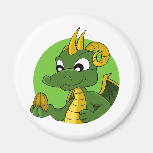Green dragon cartoon magneet (Voorkant)