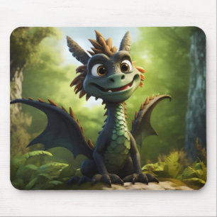 Green Dragon Cartoon Muismat