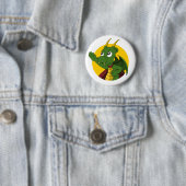 Green dragon cartoon ronde button 5,7 cm (In situ)