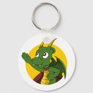Green dragon cartoon sleutelhanger