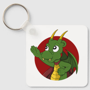 Green dragon cartoon sleutelhanger