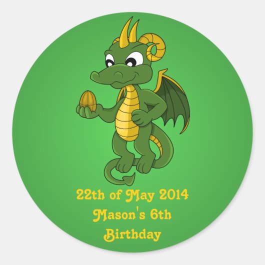 Green dragon cartoon Stickers (Voorkant)