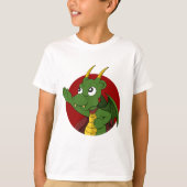 Green dragon cartoon T-Shirt (Voorkant)