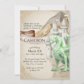 Green Dragon en Castle Fantasy Party Kaart