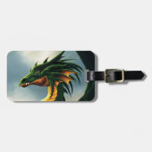 Green Dragon Fantasy Bagagelabel (Voorkant horizontaal)