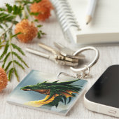 Green Dragon Fantasy Sleutelhanger (Voorkant Rechts)