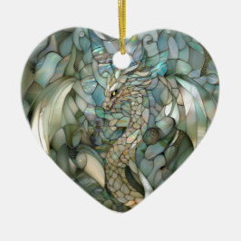Green Dragon Faux-Glas in lood Keramisch Ornament
