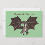 Green Dragon Invitation de fête d'anniversaire (Devant)