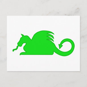 Green Dragon Silhouette Briefkaart