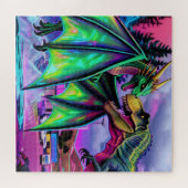 Green Dragon vs Dinosaur Legpuzzel (Horizontaal)