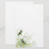 Green Dragonflies Stationery Briefpapier (Voorkant / Achterkant)