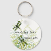 Green Dragonflies Wedding Favor Sleutelhanger (Voorkant)