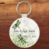 Green Dragonflies Wedding Favor Sleutelhanger (Voorkant)