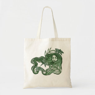 Green Dragonfly Goddess Art Dragonflies Tote Bag