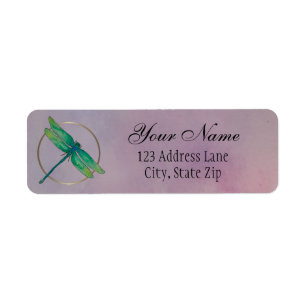 Green Dragonfly met label Gold Ring Return-adres