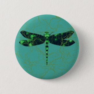 Green Dragonfly Ronde Button 5,7 Cm
