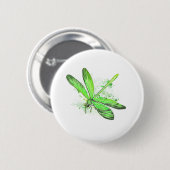 Green Dragonfly Ronde Button 5,7 Cm (Voorkant /achterkant)