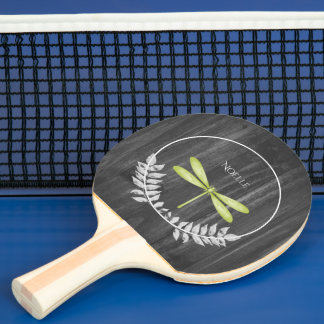 Green Dragonfly Rustic Ping Pong Paddle Tafeltennisbatje