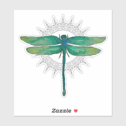 Green Dragonfly-Sticker Sticker (Vel)