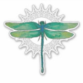 Green Dragonfly-Sticker Sticker (Voorkant)