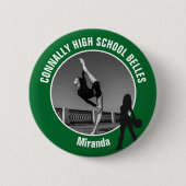 Green Drill Team Photo High School Dancer Ronde Button 5,7 Cm (Voorkant)