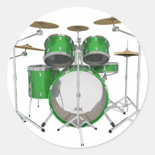Green Drum Kit: Ronde Sticker