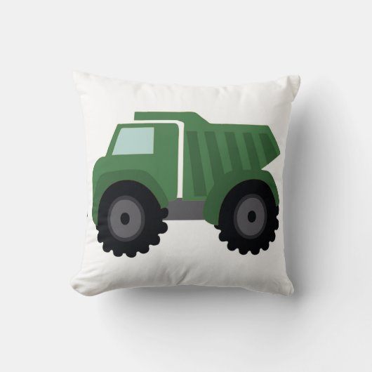 Green Dump Truck Pillow Kussen (Voorkant)