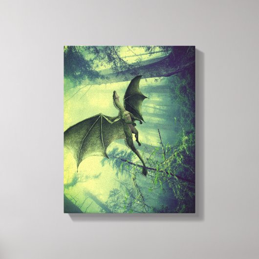 Green Earth Dragon, Natuur Fantasy Art Canvas Afdruk (Voorkant)